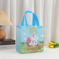 Borsa regalo di Pasqua in tessuto non tessuto blu con coniglietto e manici resistenti - Coniglio azzurro