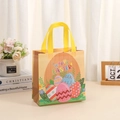 Non-woven Happy Easter gift bag with colorful eggs print and yellow handles - 29*27*12 / Orange Yellow