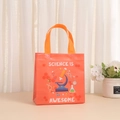 Orange non-woven tote bag with Science Is Awesome print and DNA microscope graphics - Science Is Awesome Style (9012-3) / 20x20x9cm / Orange