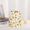 Sacchetto regalo in carta kraft con api cartone animato e barattolo di miele - Stile Vasetto di Miele Arcobaleno (383-5) / 21*15*8