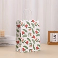 Sacchetto regalo in carta kraft con stampa floreale tropicale su scrivania in legno - Motivo Floreale di Ibisco Tropicale (393-1)