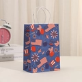 Patriotic gift bag with American flag design and white paper handles for holidays - American Celebration Elements Style (400-6)