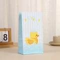 Creative kraft paper gift bag with cute yellow duck and blue striped pattern design - Duck Style (841-1) / 24*13*8