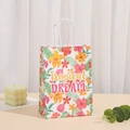 Bolsa de regalo de papel kraft con estampado Tropical DREAM, asas blancas y flores - Estilo Floral Sueño Tropical (266-2)