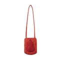 Children's winter quilted crossbody bag in red with traditional Chinese gourd applique - M / Red Gourd Bag