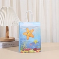 Bolsa de regalo de papel kraft con diseño oceánico y dibujos animados de estrellas de mar - Estrella de Mar Amarilla (259-3)
