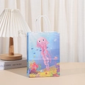 Bolsa de regalo de papel kraft con estampado de medusas rosas y mundo marino - Medusa Rosa (259-4)