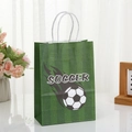 Détail du sac cadeau de foot avec motif de ballon en feu et poignées en papier - Longueur 21 * Largeur 15 * Largeur Du Bas 8 / 334-2