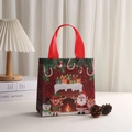 Laminated non-woven Christmas gift bag with Santa and reindeer cartoon patterns - 20*9*20 / Red Santa Mix (9016-1)