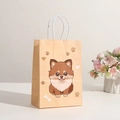 Bolsa de papel para regalo con dibujo de perro y asas blancas para dulces y compras - Al21*An15*Pr8 / Perro Naranja Claro