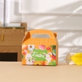 Caja de regalo de Pascua con diseño de conejo y asa de cuadros naranja para dulces - Estilo Conejo Naranja (A015-4)
