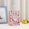 Sacchetto regalo rosa con coniglio cartone animato e manici bianchi per le feste - Medio / Rosa