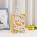 Sacchetto regalo con coniglio animato e manici bianchi per feste e regali bimbi - Medio / Giallo chiaro