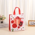 Non-woven gift bag with red rose design for Valentine’s Day and New Year shopping - Romantic Rose and Ring Box Pattern (4009-2) / L