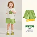Mädchen-Baumwollshorts in Hellgrün mit Rüschensaum und bequemem Gummizugbund - 90cm / Grasgrün