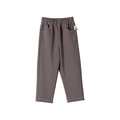 Girl's comfortable dark grey casual cotton pants with elastic waist and side pockets - 90cm / Medium Grey