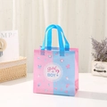 Sacchetto regalo per rivelazione genere in tessuto non tessuto rosa e blu stampato - Grande / Divisione Verticale Rosa e Blu