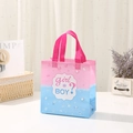 Borsa regalo in tessuto non tessuto sfumato rosa e blu per festa rivelazione genere - Grande / Divisione Sfumata Rosa e Blu