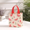 Waterproof non-woven shopping bag with fresh watermelon print and red handles - Watermelon Style (3002-1 Watermelon) / Small (23*22*11)