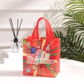 Rote Feliz Cumpleaños Geschenktasche mit festlichem Kuchen- und Ballon-Aufdruck - 29*27*12 / Roter Geburtstagskuchen Stil (1005-2)