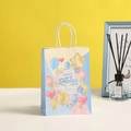 Colorful Happy Birthday paper gift bag with balloons and sturdy white rope handles - 21x15x8