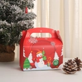 Boîte cadeau de Noël rouge avec motifs de bonhomme de neige et poignée intégrée - Style Bonhomme de Neige Sapin (A003-4)