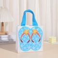 Detail of waterproof non-woven gift bag with blue flip-flop beach patterns and handles - Sky Blue Ocean Sea Star Style (9003-4) / 20x20x9cm