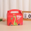 Boîte cadeau rouge dinosaure avec poignée pour fêtes d'enfants et emballage gâteaux - Style Dinosaure Rouge (A006-1) / Rouge