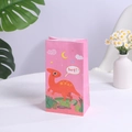 Roze kraftpapier snoepzakje met schattige dinosaurus en sterrenhemel patronen - Met Stickers / Roze (822-8)