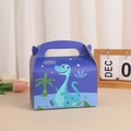 Boîte cadeau dinosaure bleue avec poignée pour fêtes et célébrations festives - Style Dinosaure Bleu Foncé (A006-2) / Bleu foncé
