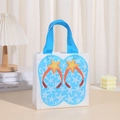 White non-woven beach gift bag with blue flip-flop print and reinforced handles - Light Blue Starfish Pattern Style (9003-4) / 20*20*9cm