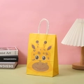 Cartoon giraffe kraft paper gift bag with white rope handles for party and shopping - Giraffe Pattern (214-1) / 15x11x6