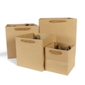 Sacchetti regalo in carta kraft resistente con manici rinforzati in quattro taglie - 20x20x20 / colore pelle di mucca