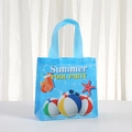 Blue Summer Pool Party non-woven tote bag with beach theme prints and wide handles - Summer Party Beach Ball Style (9057-1)