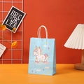 Light blue unicorn paper gift bag with white rope handles for birthday party packaging - Light Blue Cartoon Unicorn (404-2)
