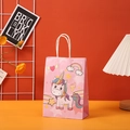 Pink unicorn gift bag with rainbow design and white twisted handles for birthdays - Pink Cloud Unicorn (402-2)