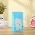 Sac cadeau en papier kraft bleu avec imprimé éléphant mignon et bord supérieur dentelé - Hauteur 24 * Longueur 13 * Largeur 8 / Style Éléphant (819-6)