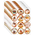 Set aus 38mm Erntedank-Aufklebern mit Truthähnen und Kürbissen auf weißem Hintergrund - H5-1; 38 Mm 120 Aufnäher/packung