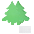 DIY green Christmas tree card decorations with round adhesive dots on white background - Christmas Tree Shape / 10x8.3CM (50 Sheets + 60 Glue Dots) / Green Christmas Tree (I6-30)