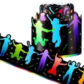 Colorful dancing silhouettes on black bulletin board border for classroom party decoration - Small Style (S1-1)