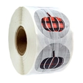 Gray wood grain pumpkin stickers with buffalo plaid designs for Halloween gift wrapping - 1 Inch (2.5cm)