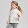 Set felpa in pile color crema e pantaloni in maglia grigi per bambino - Beige