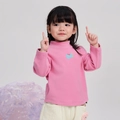 Pink mock neck fleece T-shirt for boys with a yellow butterfly graphic print - Tops / Rose Red / 90cm