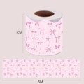 Pink bow bulletin board border sticker roll 7cm x 5m with scalloped edge design - Pink Bowknot