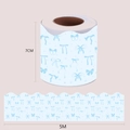 Blue bow and star bulletin board border sticker, wavy cut design, 7cm height by 5m length - Blue Bow