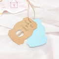 Set di etichette regalo in carta blu e marrone con scritta Thank You e corda di iuta - Stile Impronta Blu