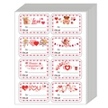 Détails d'autocollants carrés de Saint-Valentin avec ours et motifs de Cupidon - Style Cadre Cœur