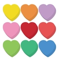 Set aus bunten herzförmigen Papierausschnitten in neun Farben für DIY Dekorationen - 9 Farben Je 1 Blatt 9 Blätter + 20 Klebepunkte / 82 X 88 Cm