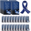 Funeral memorial cards with enamel heart pins and white organza bags for guests - Card 6