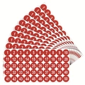 Waterproof PVC round number stickers 1-50 with red background and white digits - Red